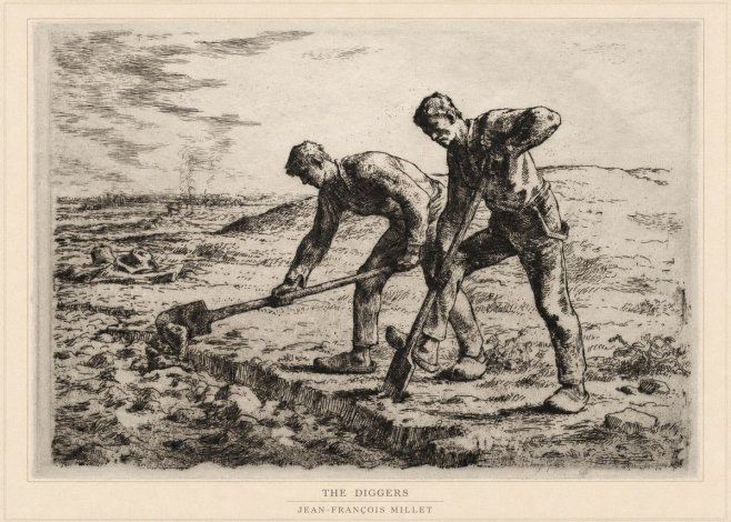 Jean-François Millet The Diggers No6 - Poszter