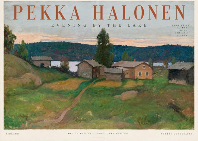 Pekka Halonen Evening by the Lake No5 - Poszter