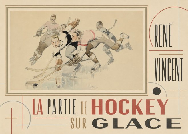 René Vincent La Partie De Hockey Sur Glace No5 - Poszter