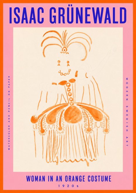 Isaac Grünewald Woman in an Orange Costume No2 - Poszter