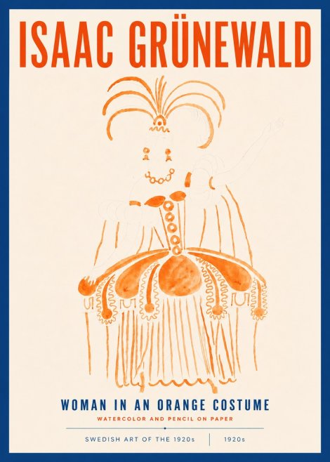 Isaac Grünewald Woman in an Orange Costume No4 - Poszter
