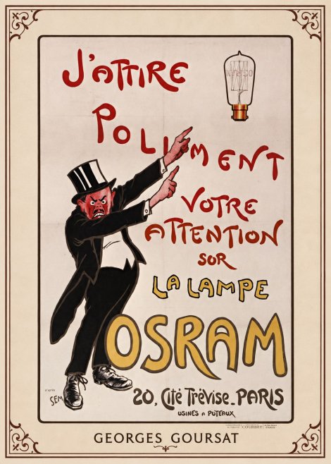 Georges Goursat J'attire Poliment Votre Attention Sur La Lampe Osram No1 - Poszter