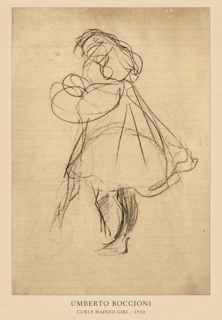 Umberto Boccioni Curly-haired Girl No4 - Poszter
