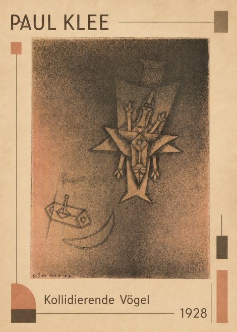 Paul Klee Kollidierende Vögel No1 - Poszter