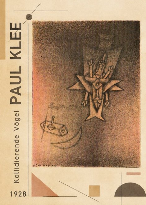 Paul Klee Kollidierende Vögel No2 - Poszter