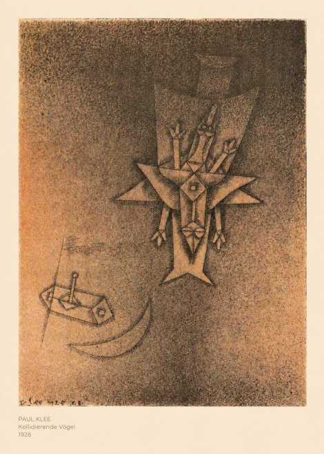 Paul Klee Kollidierende Vögel No5 - Poszter