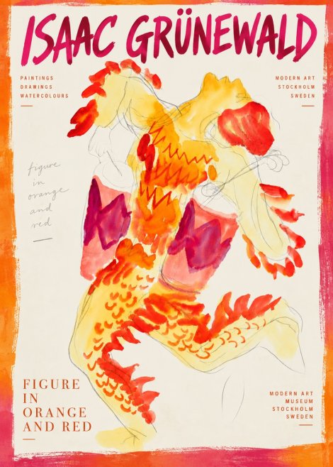 Isaac Grünewald Figure in Orange and Red No5 - Poszter