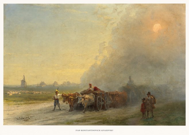 Ivan Konstantinovich Aivazovsky Landscape with Oxen No6 - Poszter