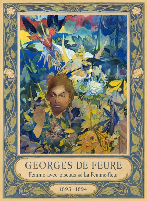 Georges de Feure Femme Avec Oiseaux Ou La Femme-fleur No1 - Poszter