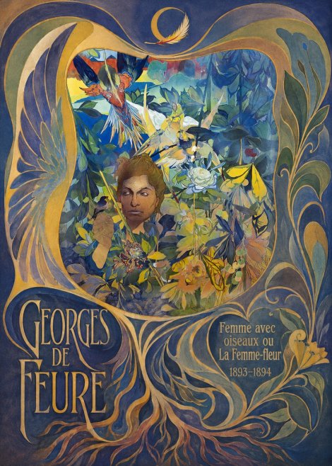 Georges de Feure Femme Avec Oiseaux Ou La Femme-fleur No6 - Poszter
