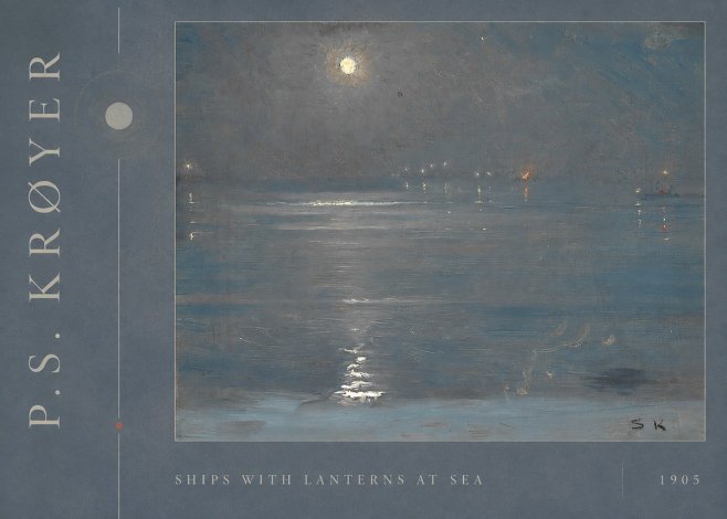 P.S. Krøyer Ships with Lanterns at Sea No2 - Poszter