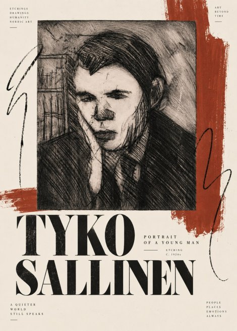 Tyko Sallinen Portrait of a Young Man No6 - Poszter