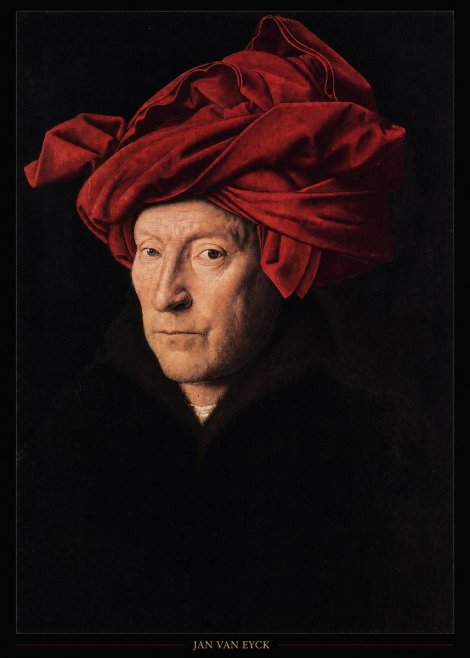 Jan van Eyck Portrait of a Man in a Turban No4 - Poszter