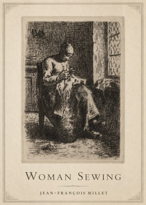 Jean-François Millet Woman Sewing No1 - Poszter