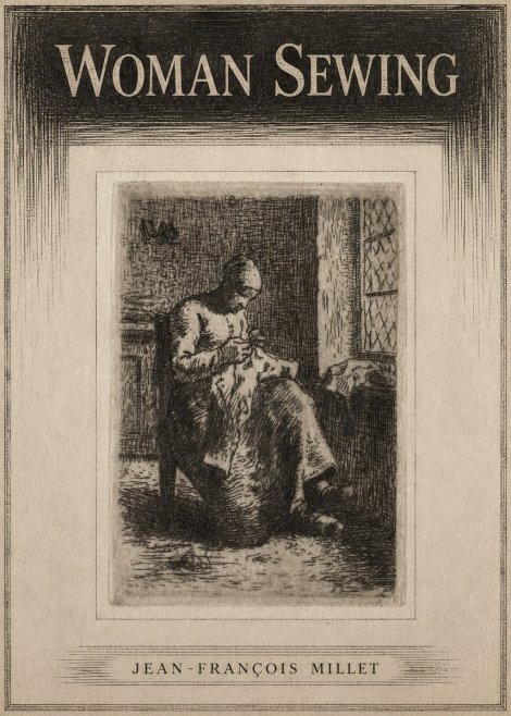 Jean-François Millet Woman Sewing No3 - Poszter