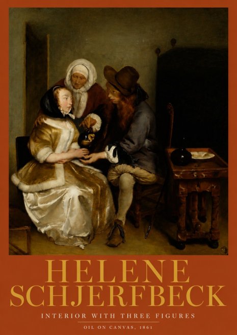 Helene Schjerfbeck Interior with Three Figures No2 - Poszter