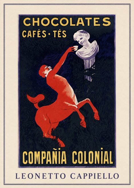 Leonetto Cappiello Chocolates, Cafés, Tés - Compañía Colonial No3 - Poszter