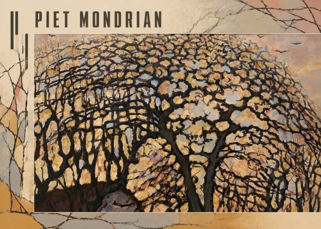 Piet Mondrian Avond (Evening); the Red Tree No3 - Poszter