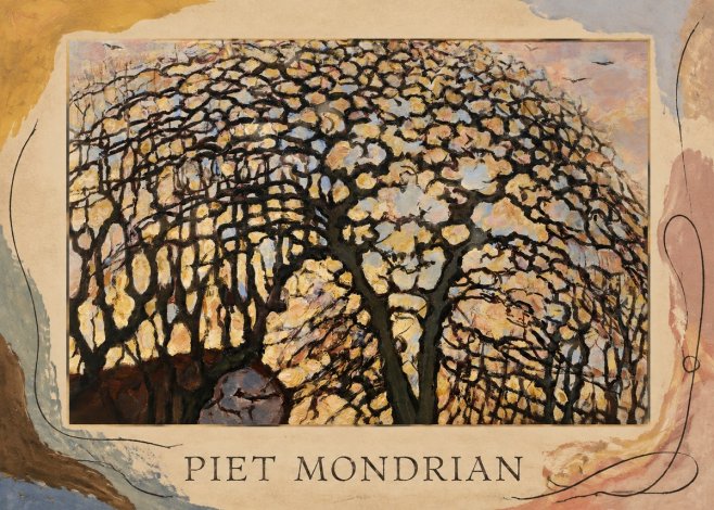 Piet Mondrian Avond (Evening); the Red Tree No5 - Poszter