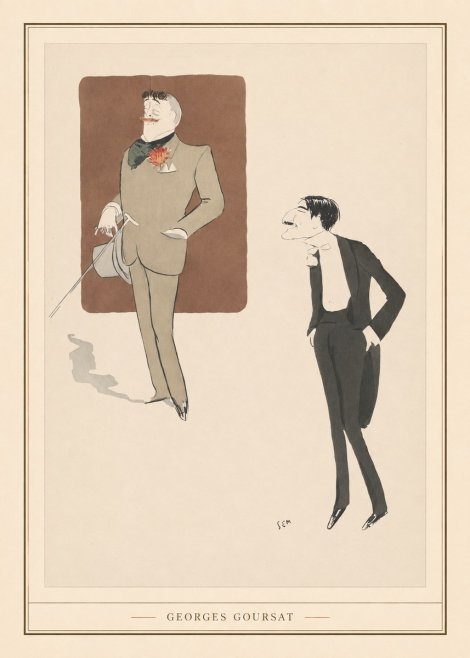 Georges Goursat Two Stylish Gentlemen No4 - Poszter