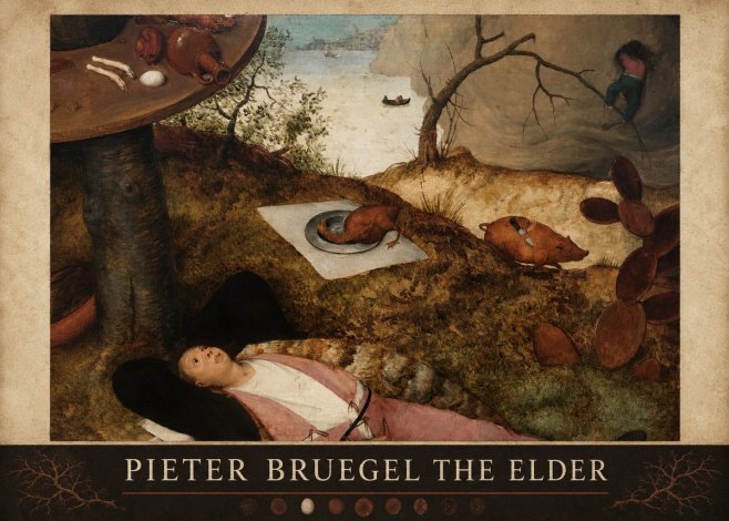 Pieter Bruegel The Land of Cockaigne II No6 - Poszter