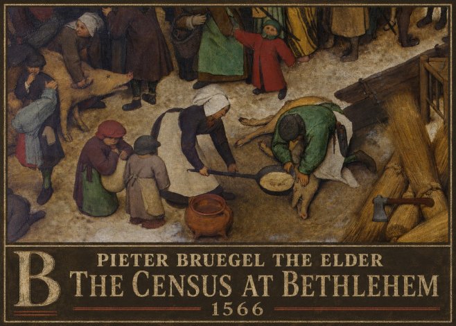 Pieter Bruegel The Census at Bethlehem VI No4 - Poszter