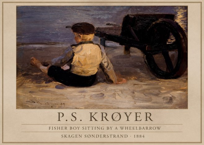 P.S. Krøyer Fisher Boy Sitting by a Wheelbarrow No1 - Poszter