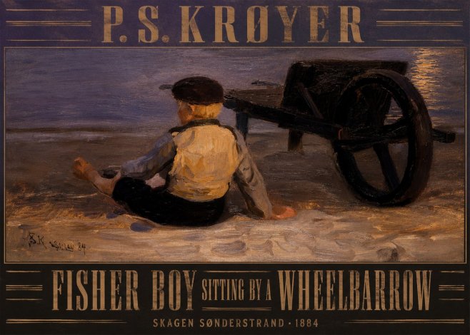 P.S. Krøyer Fisher Boy Sitting by a Wheelbarrow No3 - Poszter