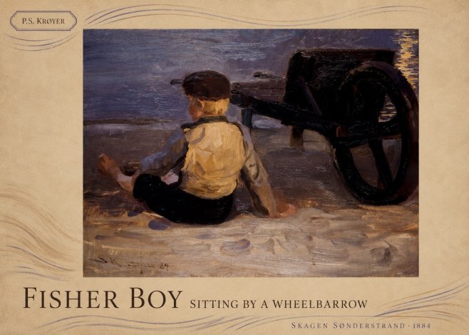 P.S. Krøyer Fisher Boy Sitting by a Wheelbarrow No4 - Poszter