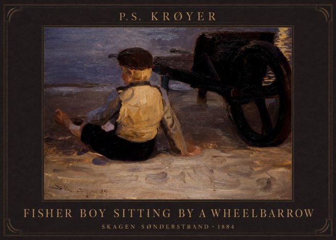 P.S. Krøyer Fisher Boy Sitting by a Wheelbarrow No5 - Poszter