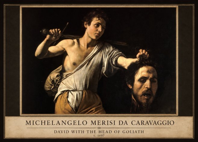 Michelangelo Merisi da Caravaggio David with the Head of Goliath V No4 - Poszter