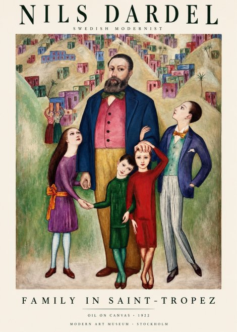 Nils Dardel Family in Saint-tropez No1 - Poszter