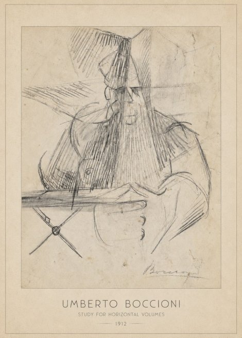 Umberto Boccioni Study for Horizontal Volumes No6 - Poszter