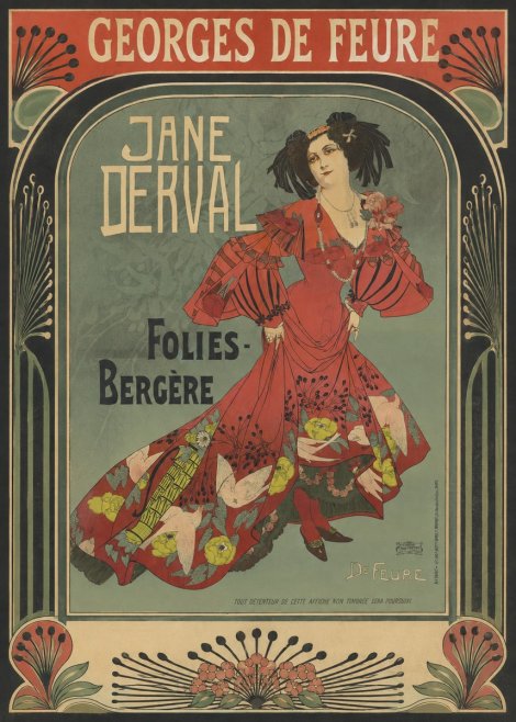 Georges de Feure Jane Derval - Folies-bergère III No4 - Poszter
