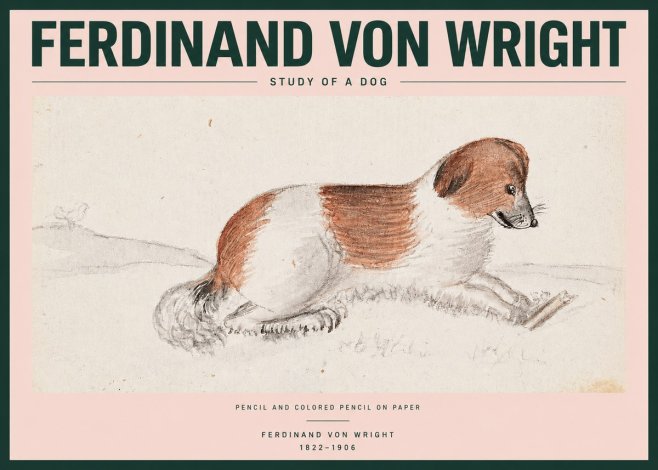 Ferdinand von Wright Study of a Dog No2 - Poszter
