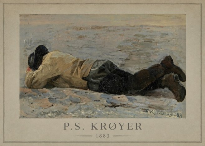 P.S. Krøyer Fisherman Lying on the Beach No1 - Poszter
