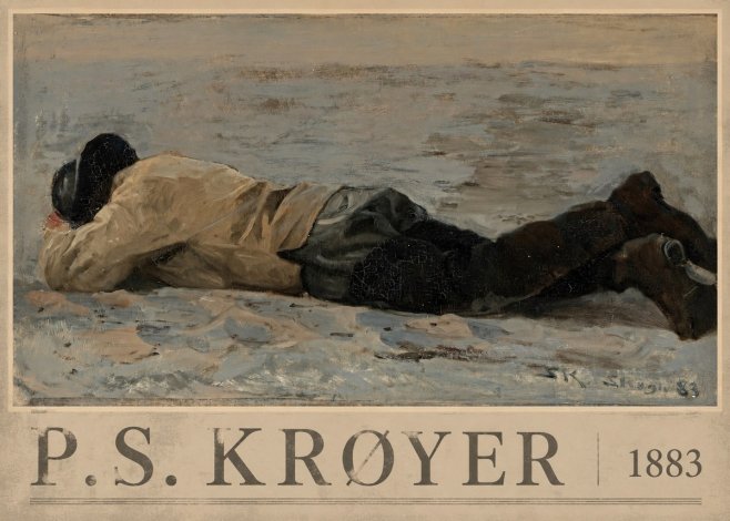 P.S. Krøyer Fisherman Lying on the Beach No3 - Poszter