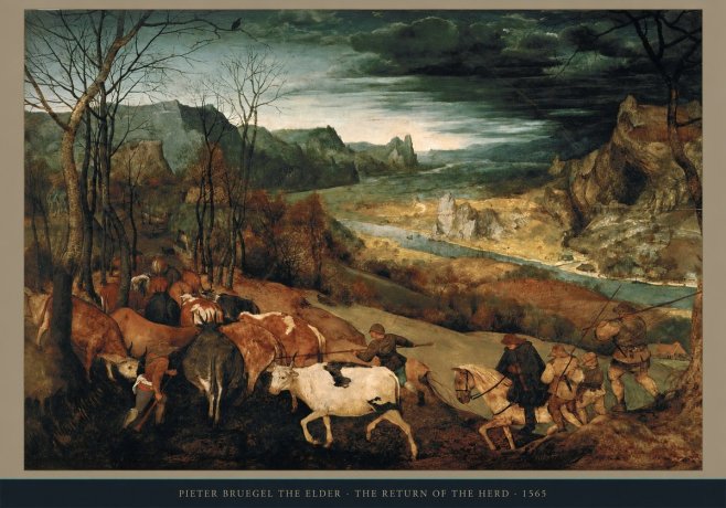 Pieter Bruegel The Return of the Herd No6 - Poszter