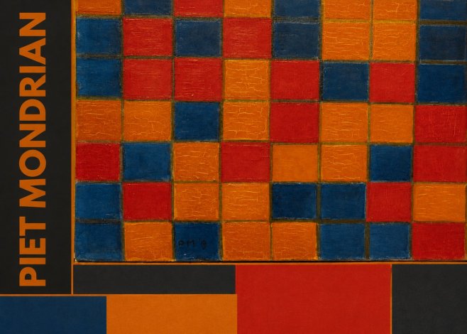 Piet Mondrian Checkerboard Composition with Dark Colors No2 - Poszter