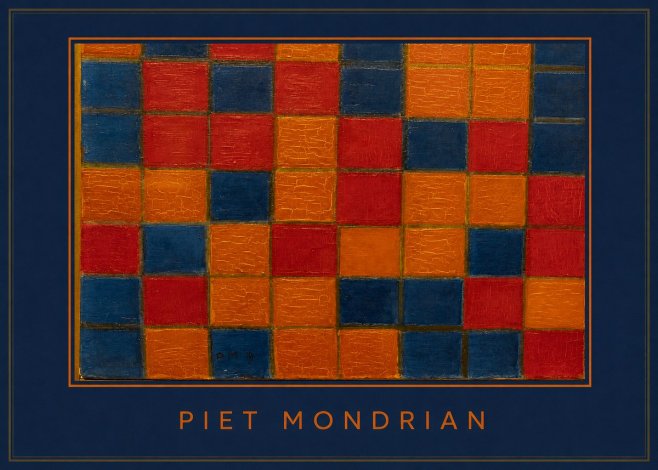 Piet Mondrian Checkerboard Composition with Dark Colors No4 - Poszter