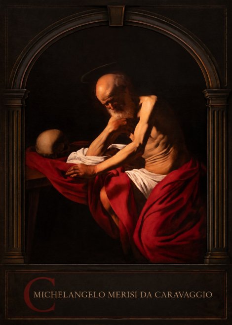 Michelangelo Merisi da Caravaggio Saint Jerome in Meditation II No3 - Poszter