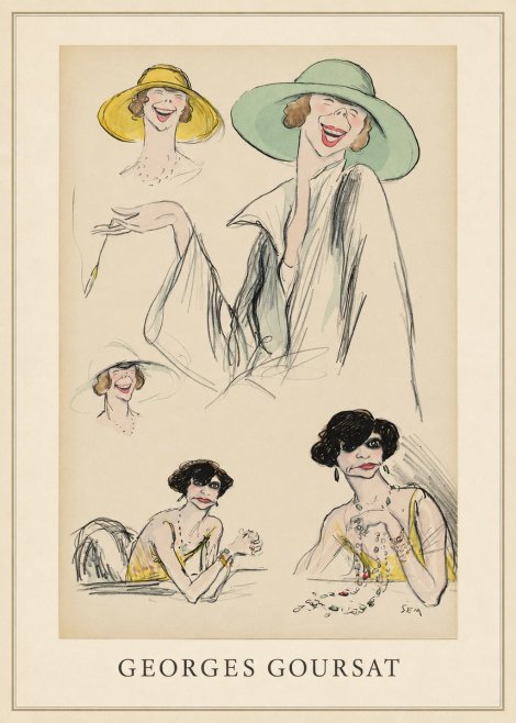 Georges Goursat Elegant Parisian Caricatures No3 - Poszter