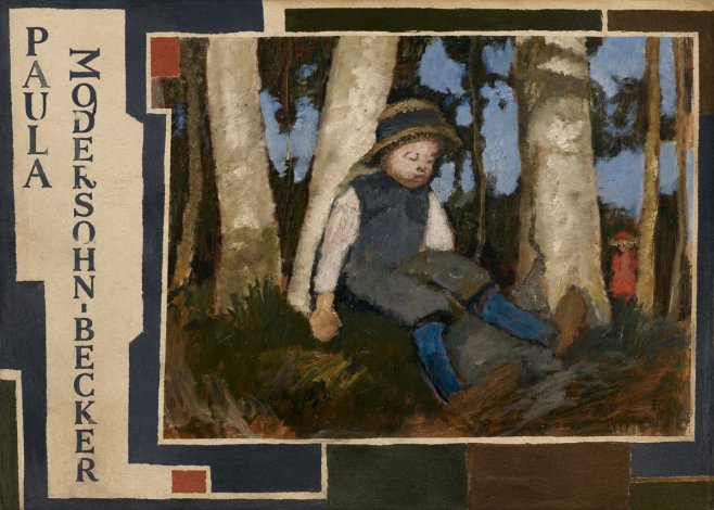 Paula Modersohn-Becker Sleeping Child in a Birch Grove No2 - Poszter