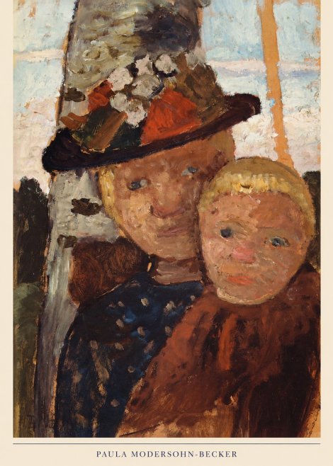 Paula Modersohn-Becker Mother and Child with Hat No6 - Poszter