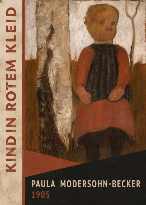 Paula Modersohn-Becker Kind in Rotem Kleid No3 - Poszter