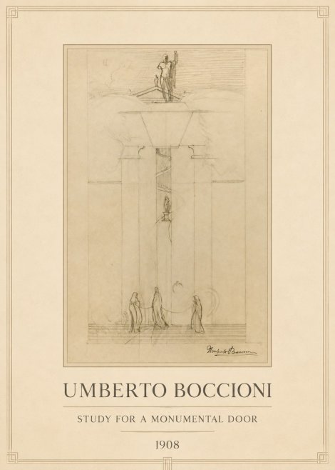 Umberto Boccioni Study for a Monumental Gate No4 - Poszter
