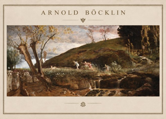 Arnold Böcklin Nymphs and Satyr No2 - Poszter