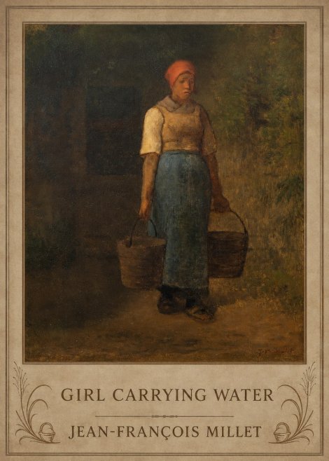 Jean-François Millet Girl Carrying Water No6 - Poszter