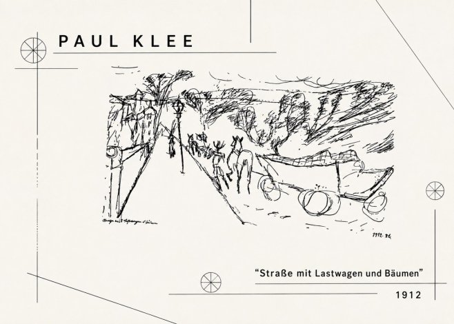 Paul Klee Straße Mit Lastwagen Und Bäumen No2 - Poszter