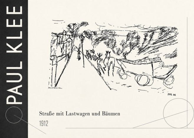 Paul Klee Straße Mit Lastwagen Und Bäumen No3 - Poszter